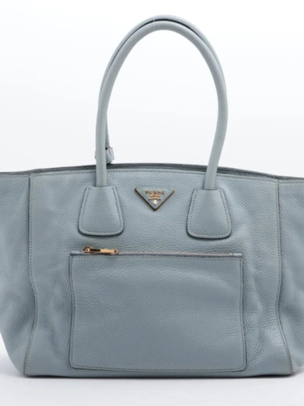 Prada Leather Tote Bag Blue
